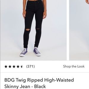BDG Twig Ripped High-waisted black skinny jeans